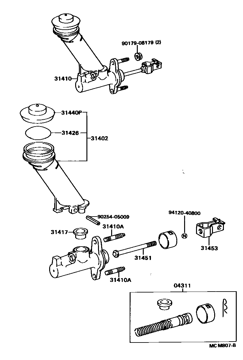 3103 — CLUTCH MASTER CYLINDER