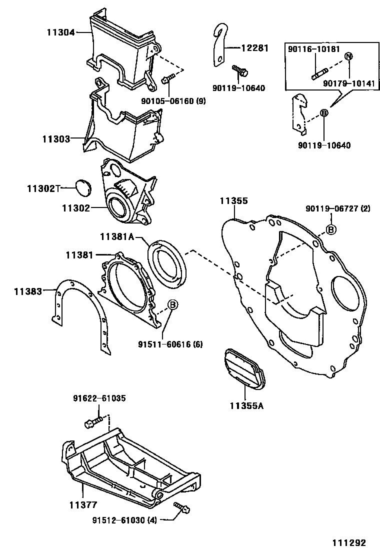 1106 — TIMING GEAR COVER & REAR END PLATE