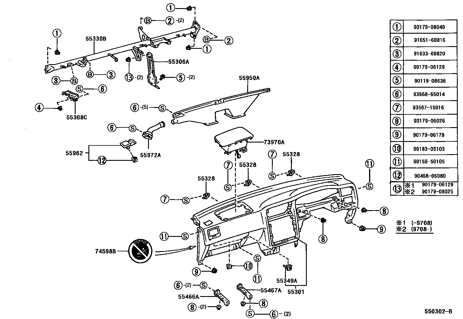 5501 — INSTRUMENT PANEL & GLOVE COMPARTMENT