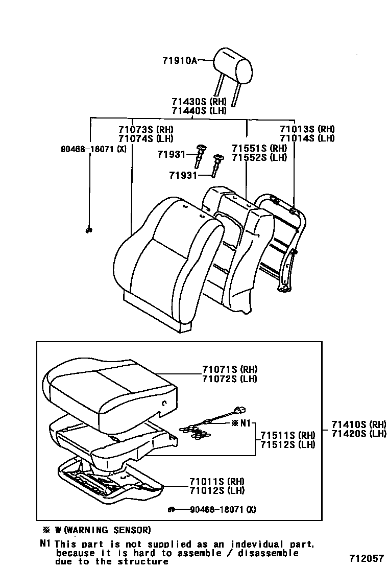 7101 — FRONT SEAT & SEAT TRACK