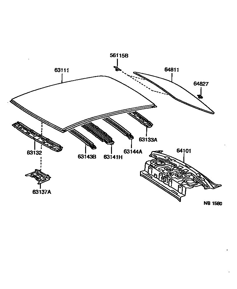 6104 — ROOF PANEL & BACK WINDOW GLASS