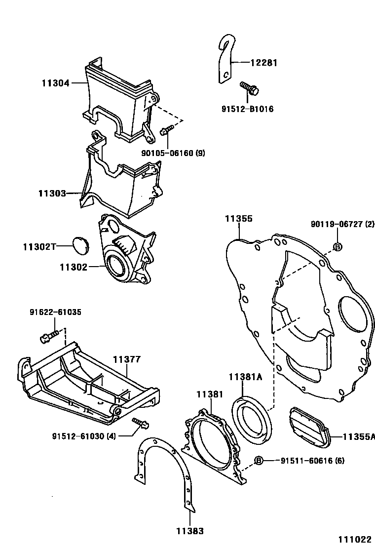 1106 — TIMING GEAR COVER & REAR END PLATE