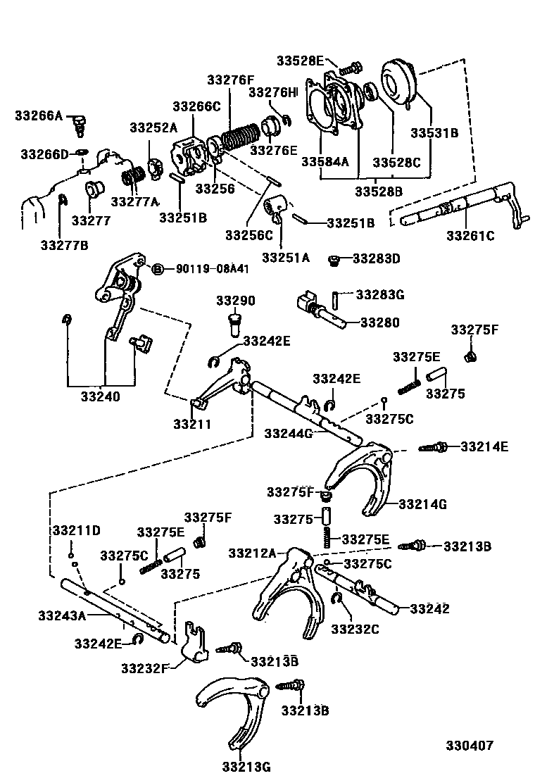 3307 — GEAR SHIFT FORK & LEVER SHAFT (MTM)