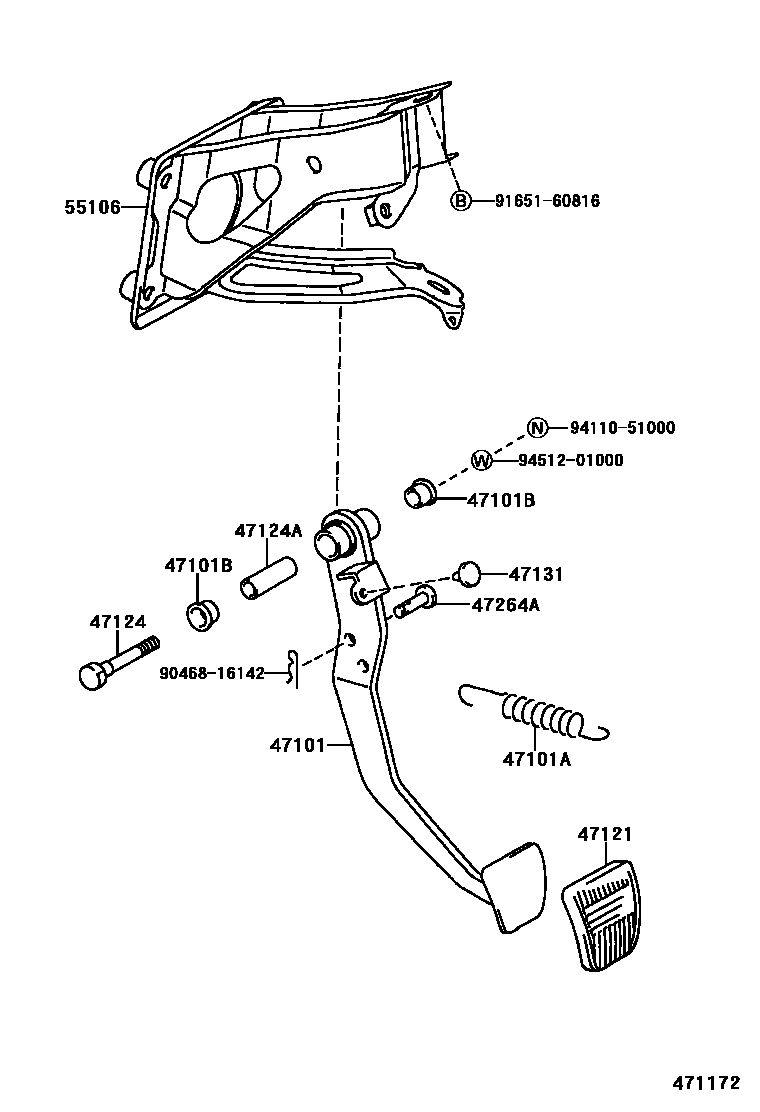 4701 — BRAKE PEDAL & BRACKET