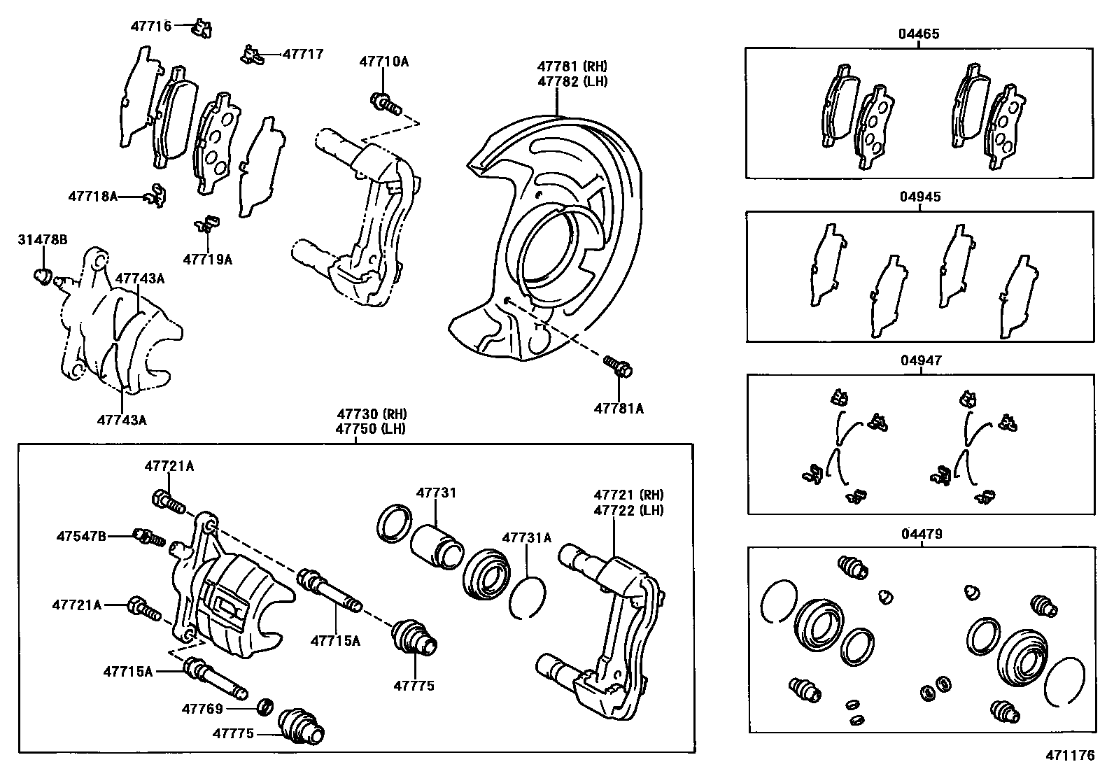 4705 — FRONT DISC BRAKE CALIPER & DUST COVER