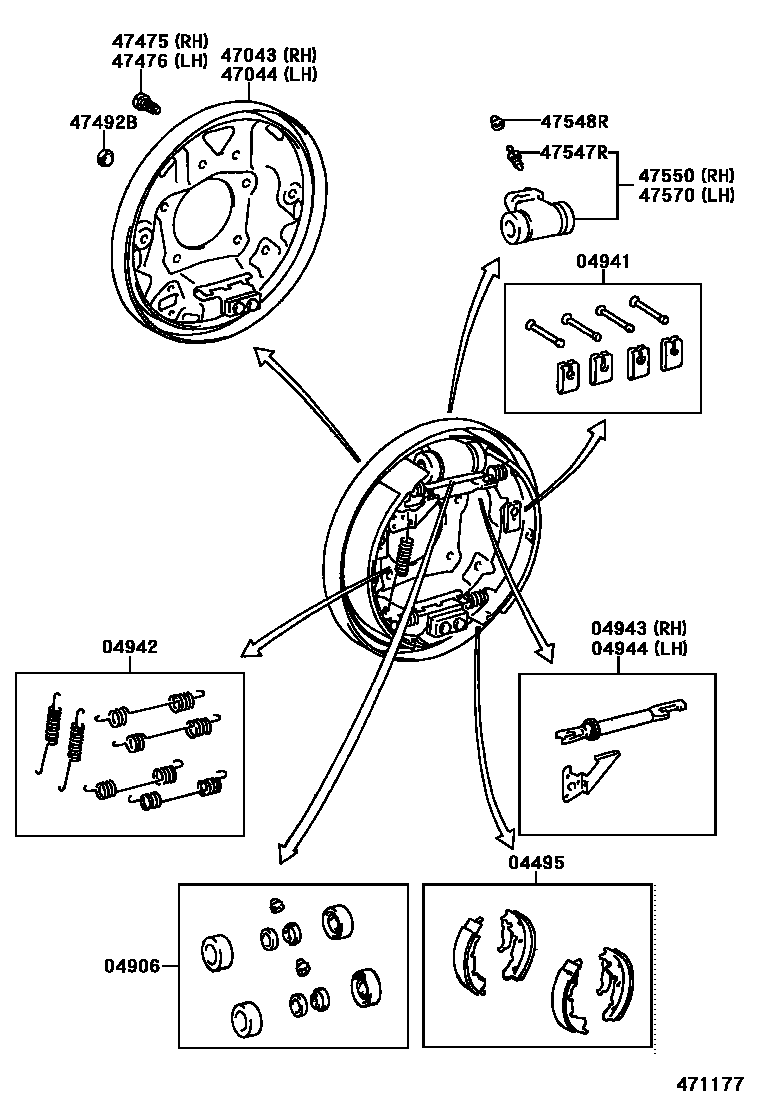 4706 — REAR DRUM BRAKE WHEEL CYLINDER & BACKING PLATE