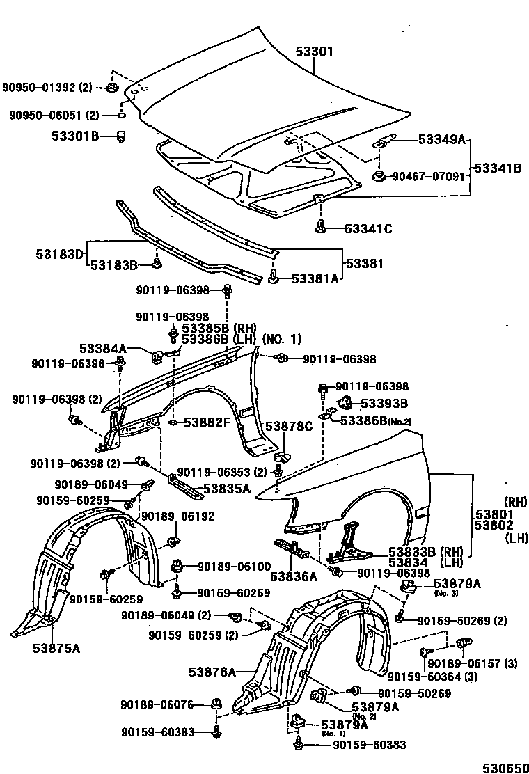 5302 — HOOD & FRONT FENDER