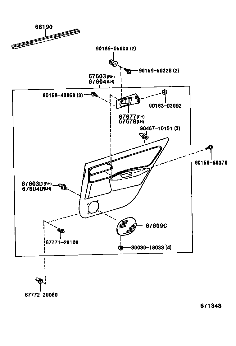 6705 — REAR DOOR PANEL & GLASS