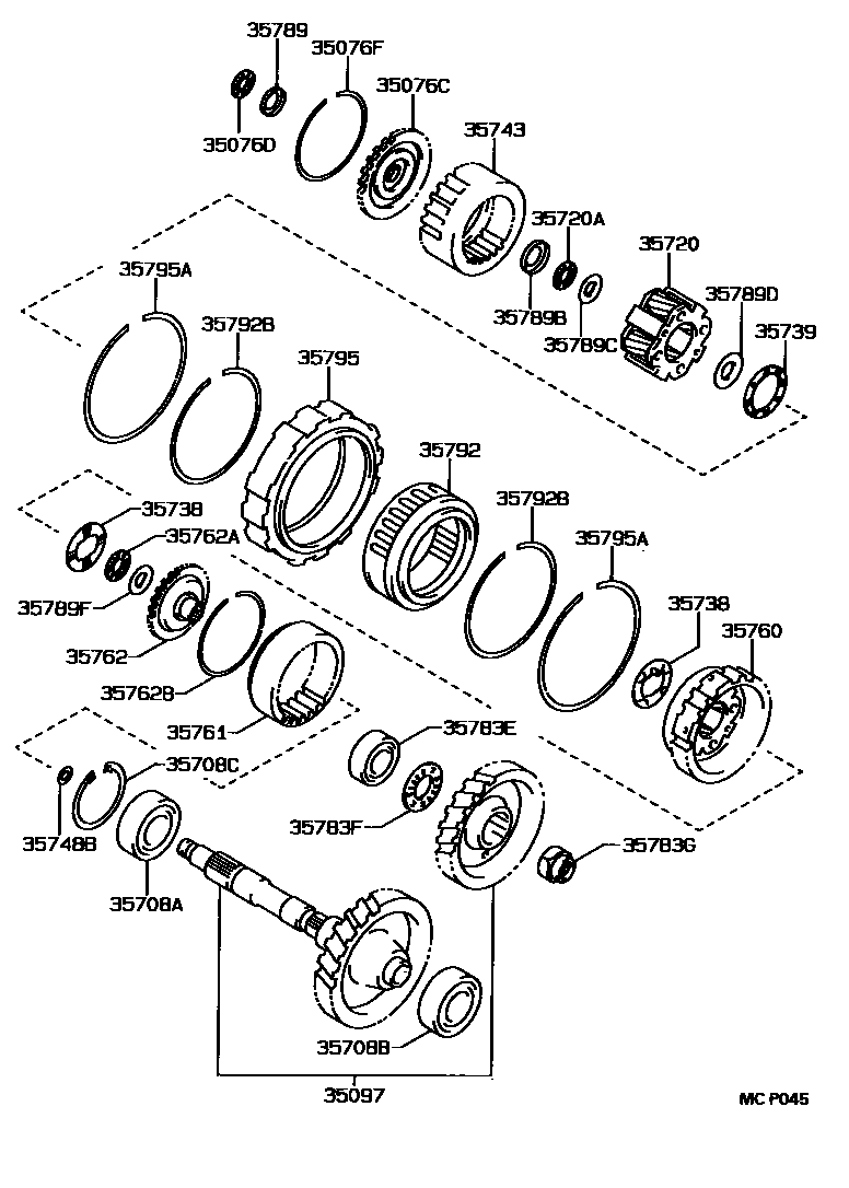 3510 — PLANETARY GEAR, REVERSE PISTON & COUNTER GEAR(ATM)