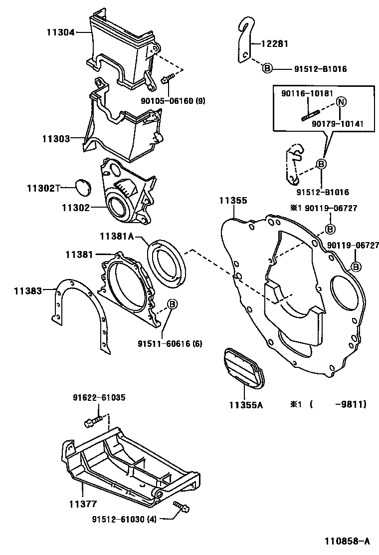 1106 — TIMING GEAR COVER & REAR END PLATE