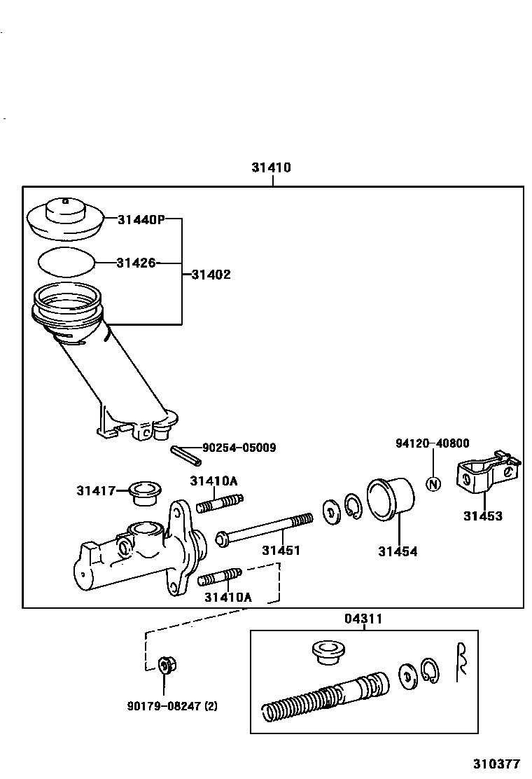 3103 — CLUTCH MASTER CYLINDER