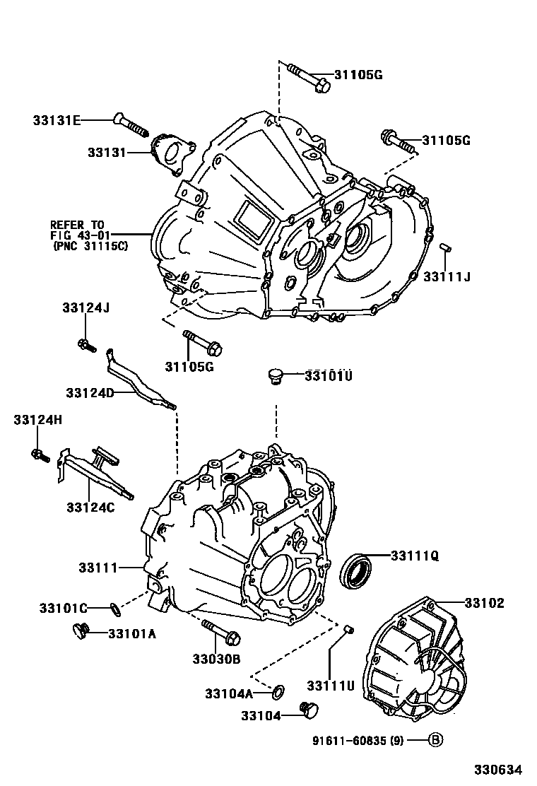 3302 — CLUTCH HOUSING & TRANSMISSION CASE (MTM)