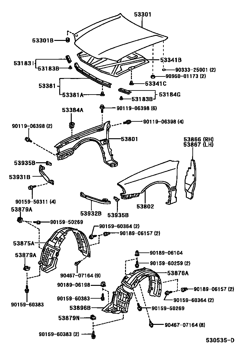 5302 — HOOD & FRONT FENDER