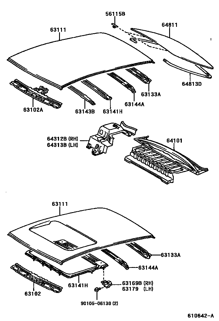 6104 — ROOF PANEL & BACK WINDOW GLASS