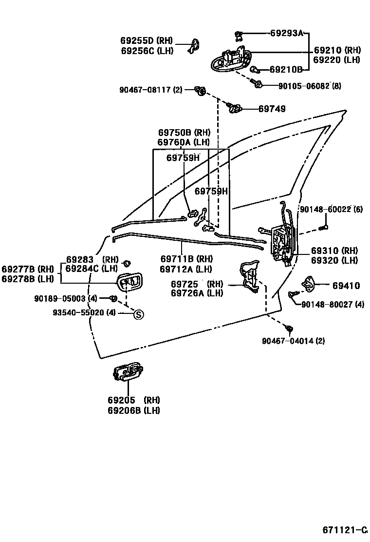 6703 — FRONT DOOR LOCK & HANDLE