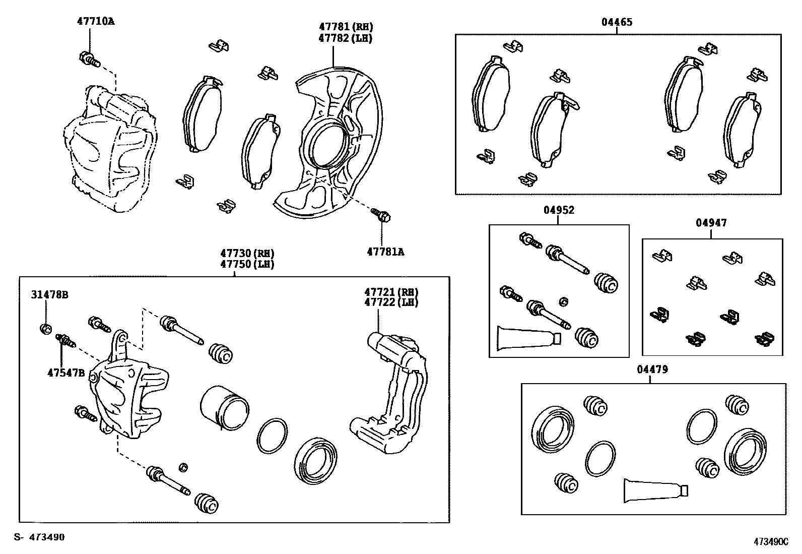 4705 — FRONT DISC BRAKE CALIPER & DUST COVER