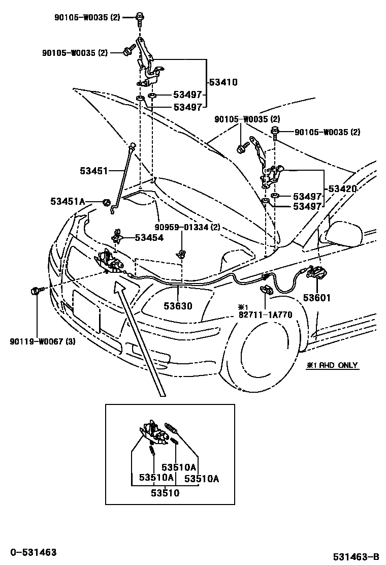 5303 — HOOD LOCK & HINGE