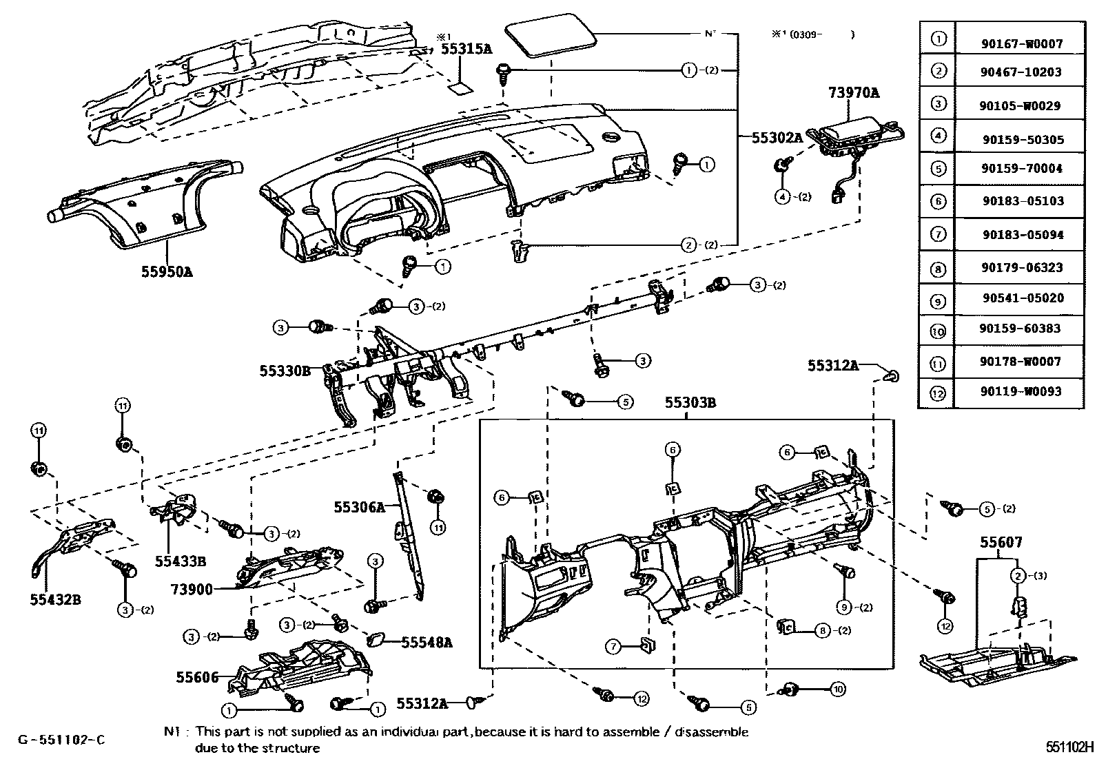 5501 — INSTRUMENT PANEL & GLOVE COMPARTMENT