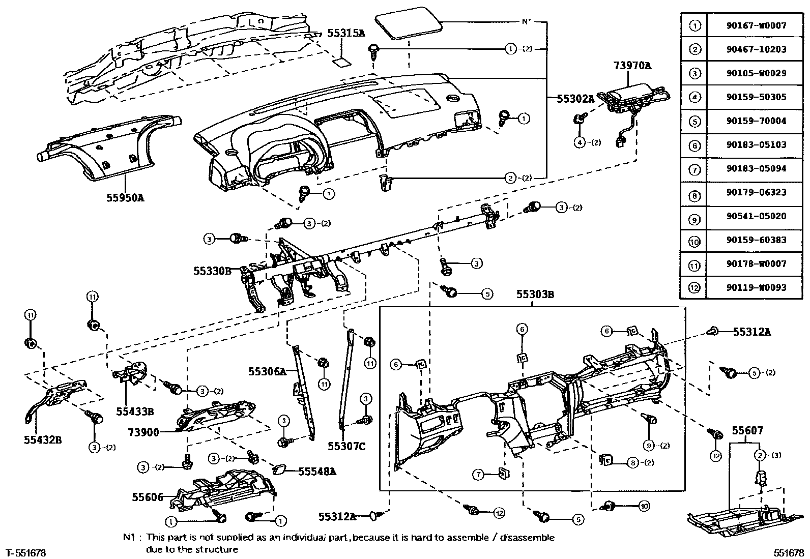 5501 — INSTRUMENT PANEL & GLOVE COMPARTMENT