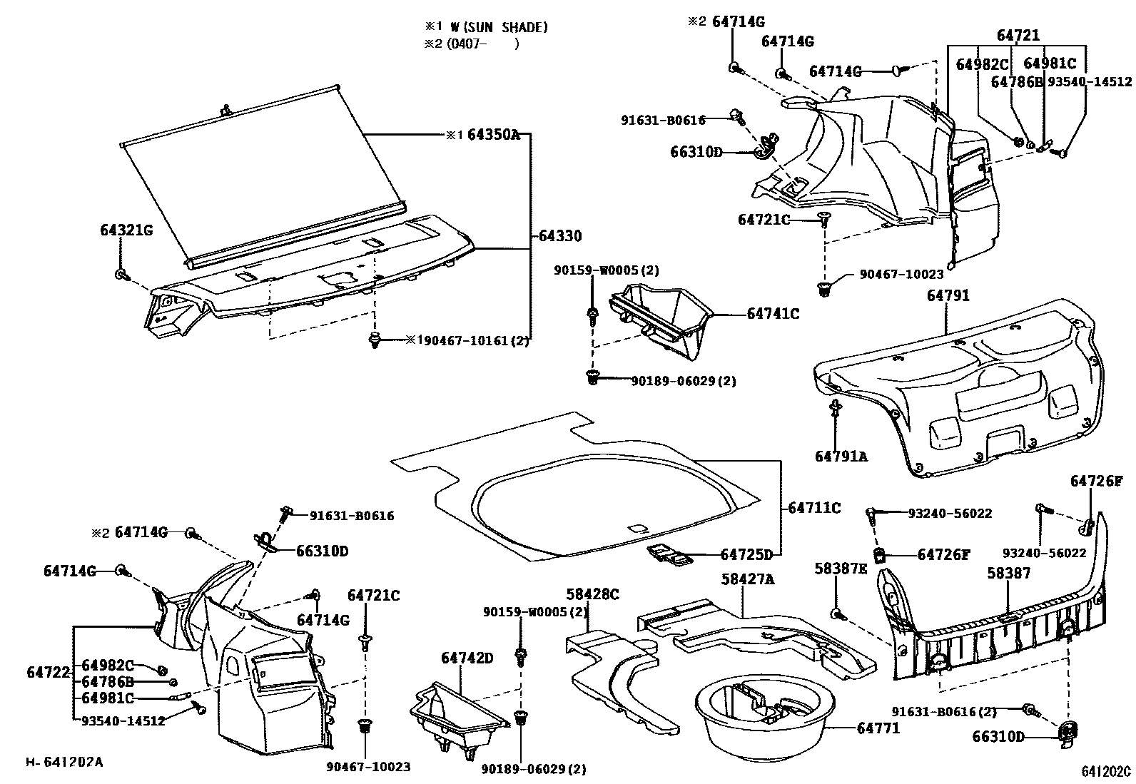 6403 — PACKAGE TRAY PANEL & LUGGAGE COMPARTMENT MAT