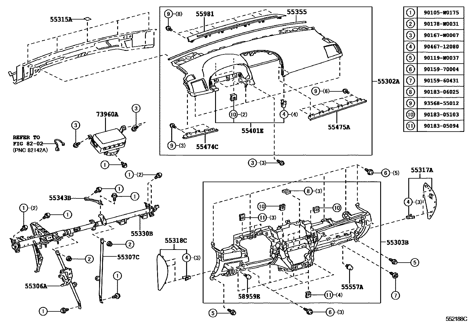 5501 — INSTRUMENT PANEL & GLOVE COMPARTMENT