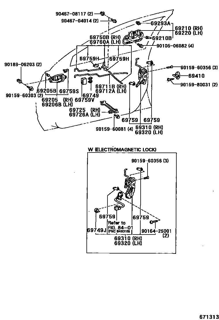 6703 — FRONT DOOR LOCK & HANDLE