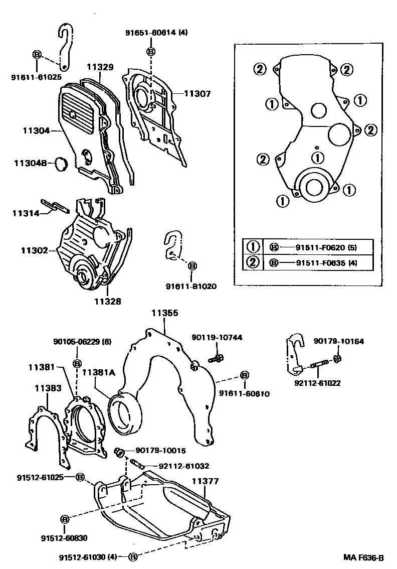 1106 — TIMING GEAR COVER & REAR END PLATE