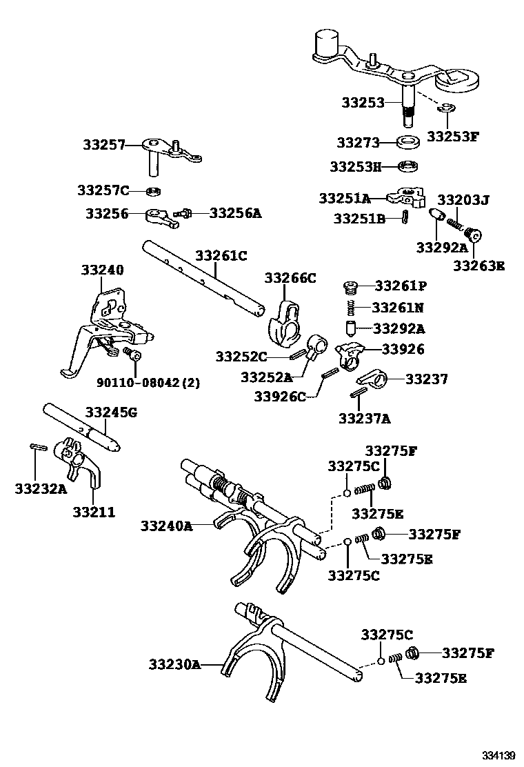 3307 — GEAR SHIFT FORK & LEVER SHAFT (MTM)