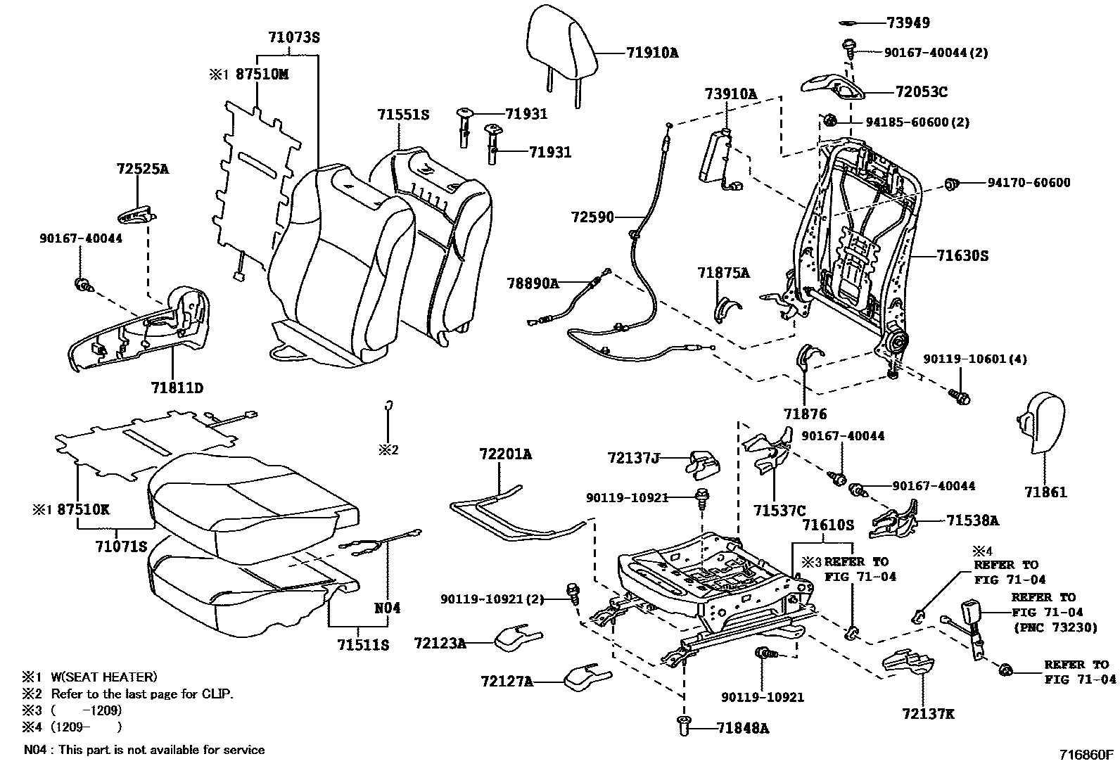 7101 — FRONT SEAT & SEAT TRACK