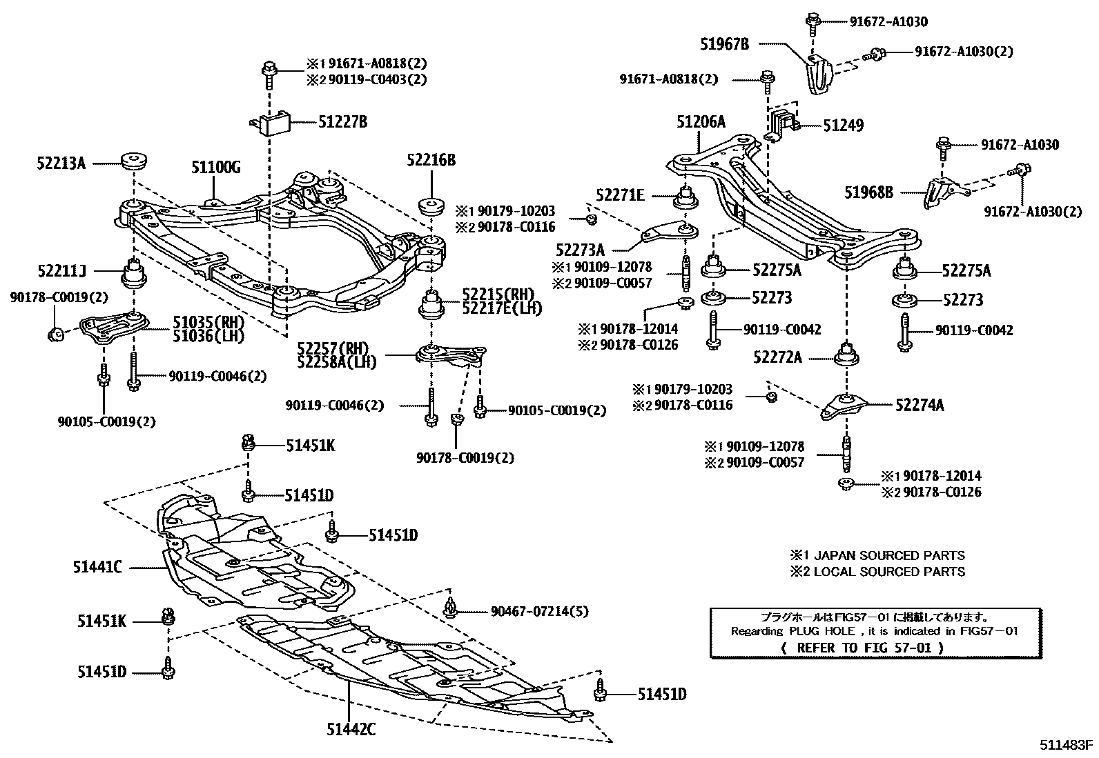 5102 — SUSPENSION CROSSMEMBER & UNDER COVER
