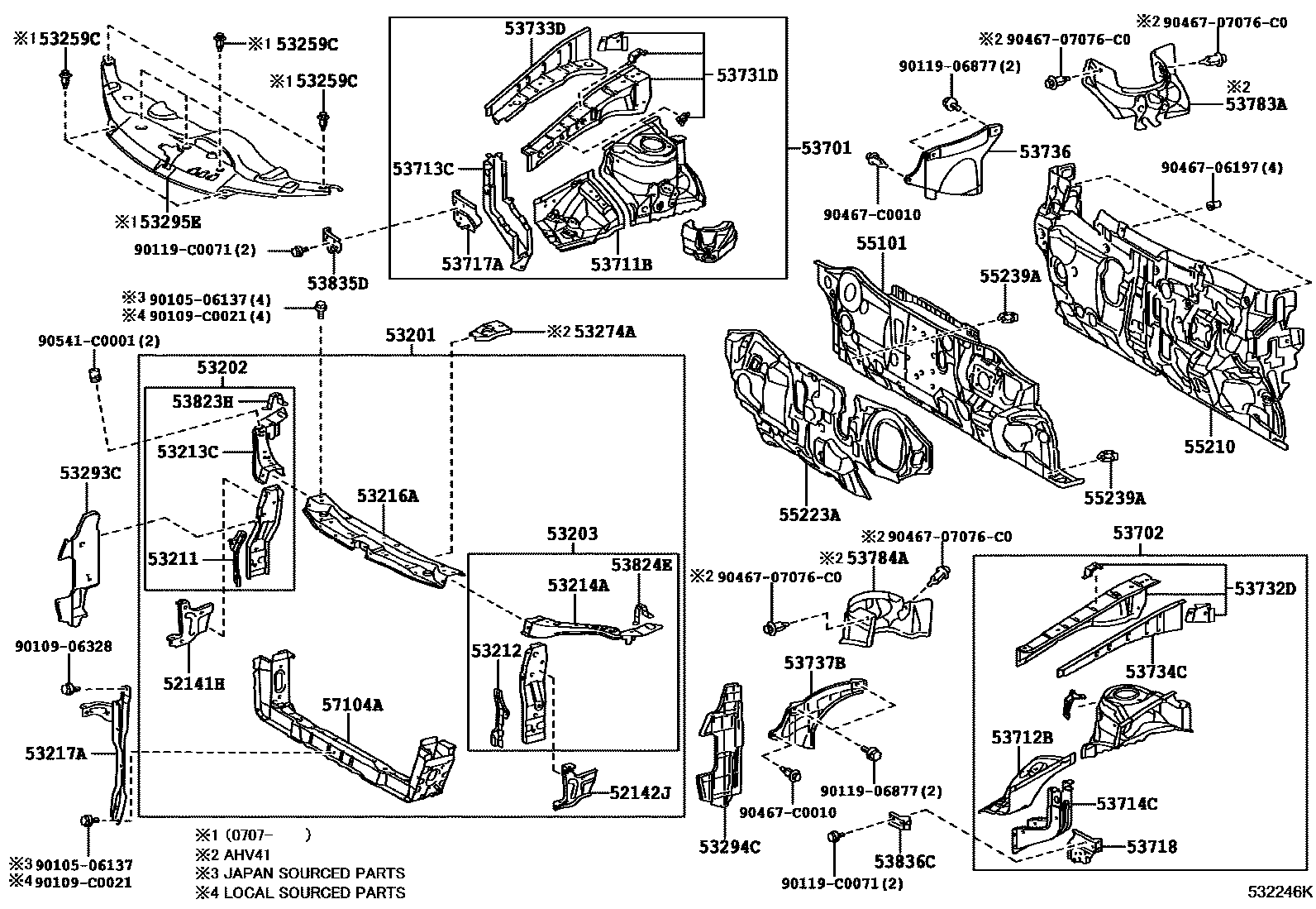 5304 — FRONT FENDER APRON & DASH PANEL