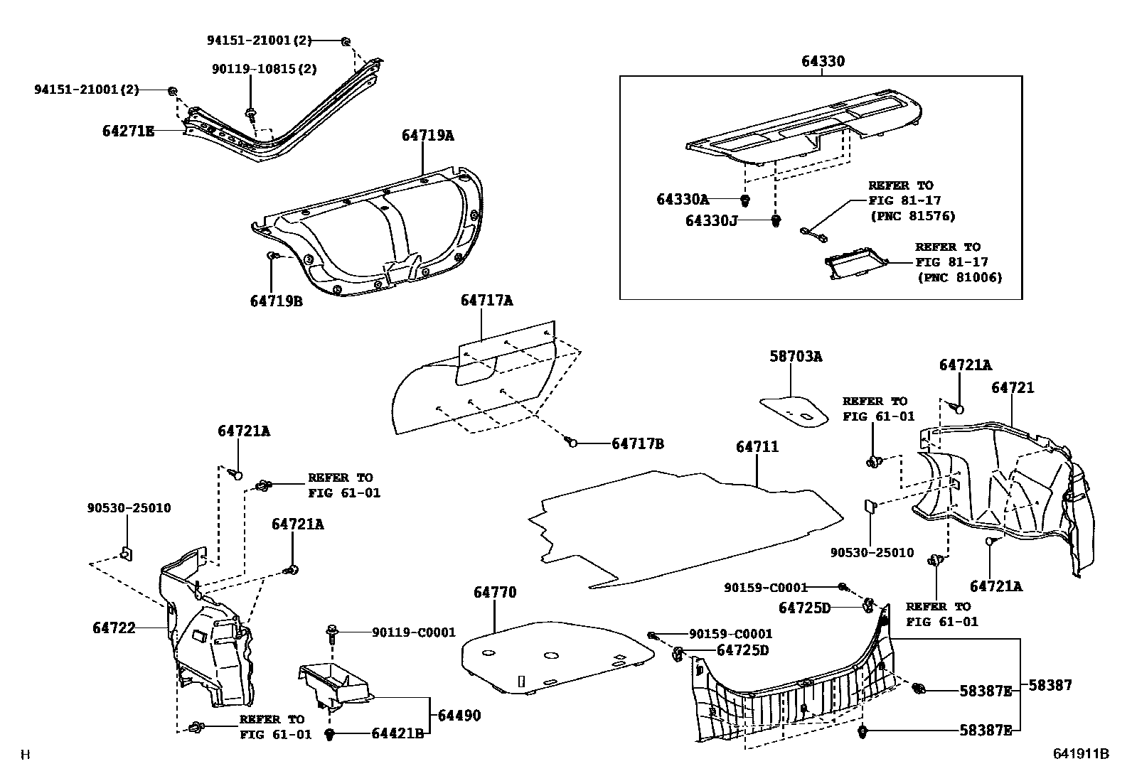 6403 — PACKAGE TRAY PANEL & LUGGAGE COMPARTMENT MAT