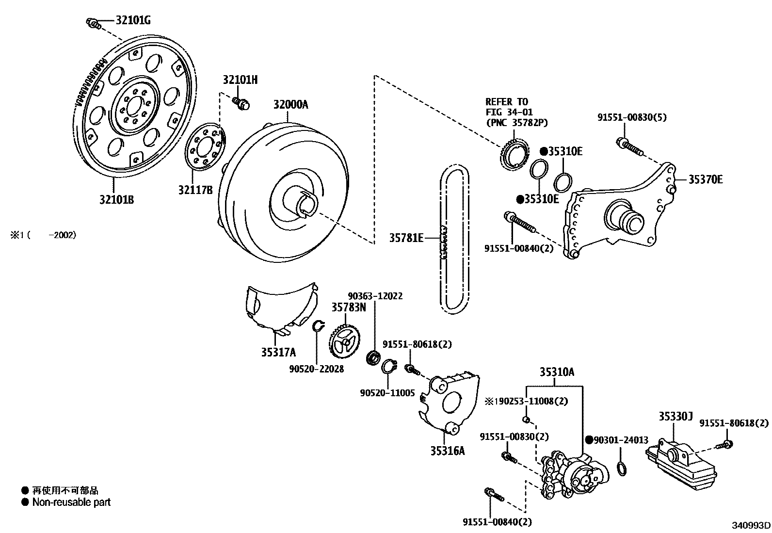 3402 — TORQUE CONVERTER, FRONT OIL PUMP(CVT)