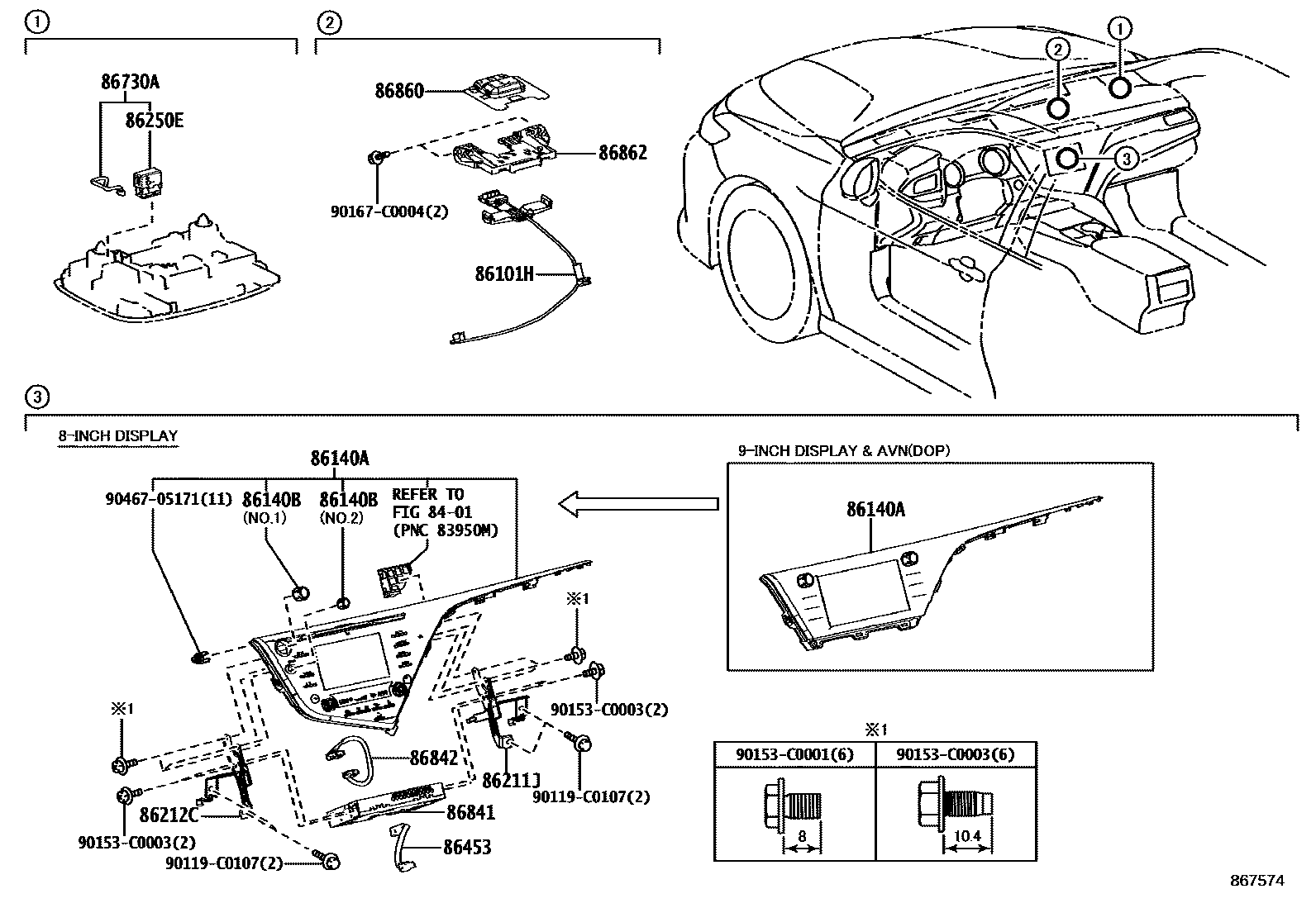 8603 — NAVIGATION & FRONT MONITOR DISPLAY