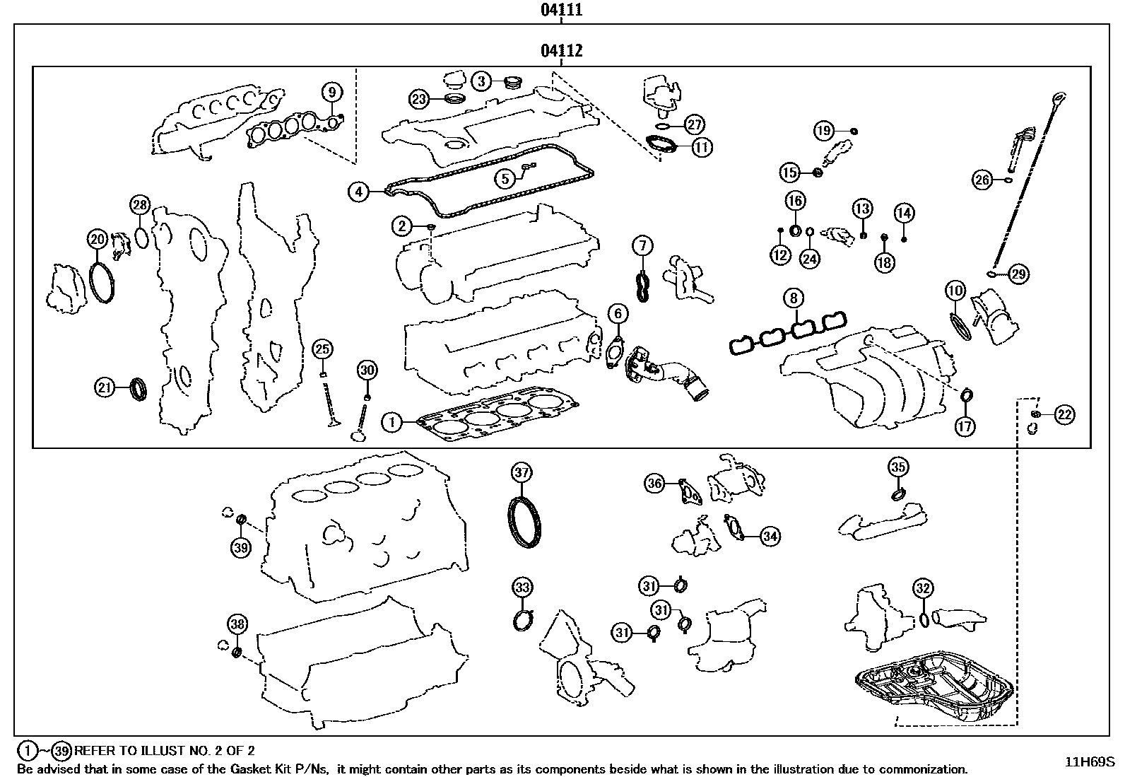 1103 — ENGINE OVERHAUL GASKET KIT