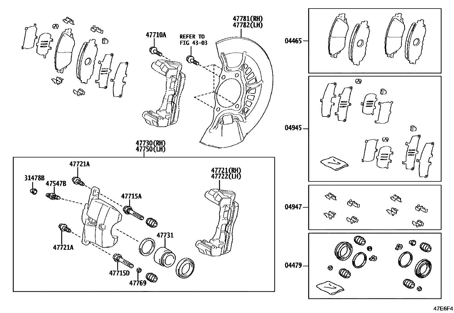 4705 — FRONT DISC BRAKE CALIPER & DUST COVER