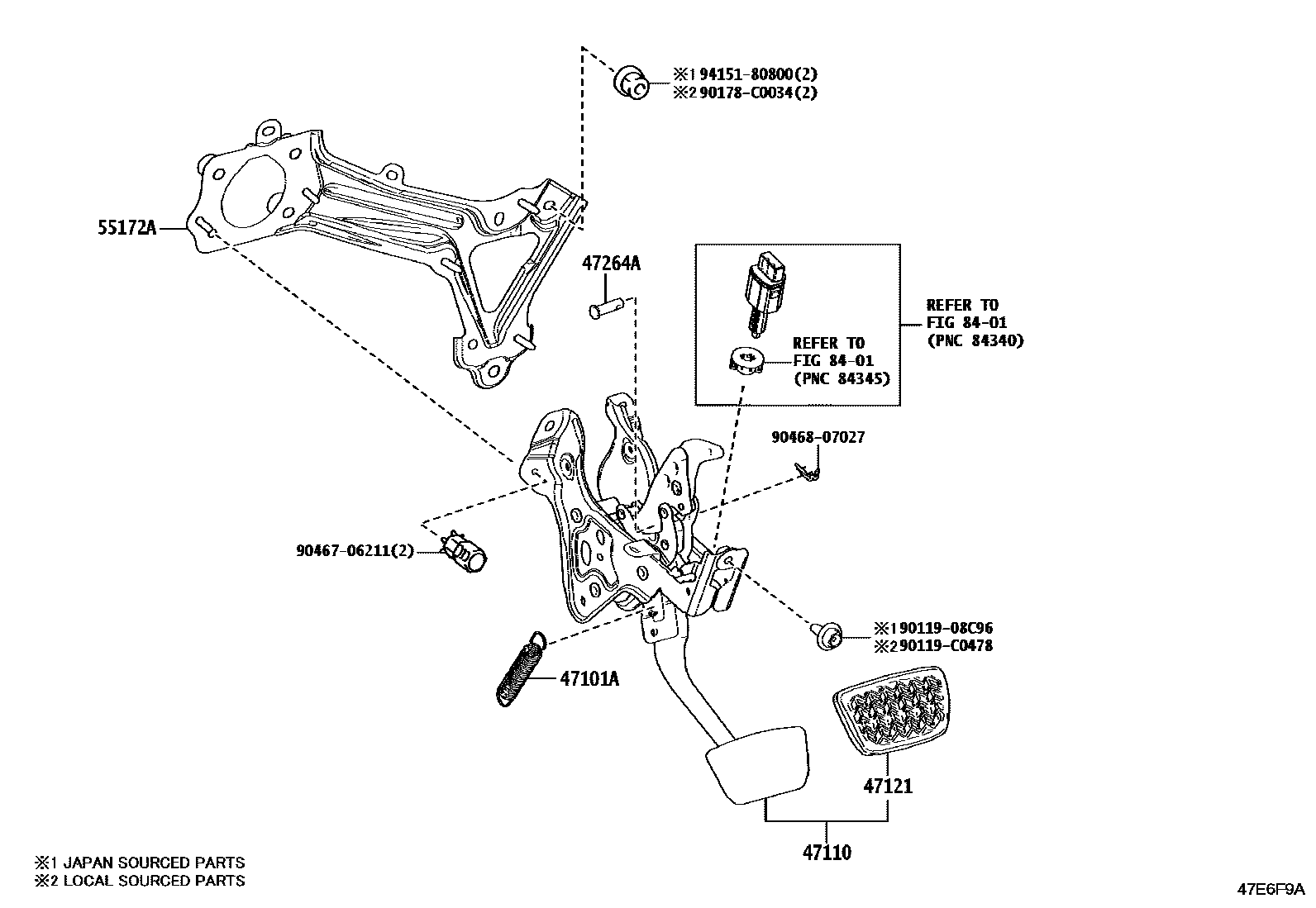 4701 — BRAKE PEDAL & BRACKET