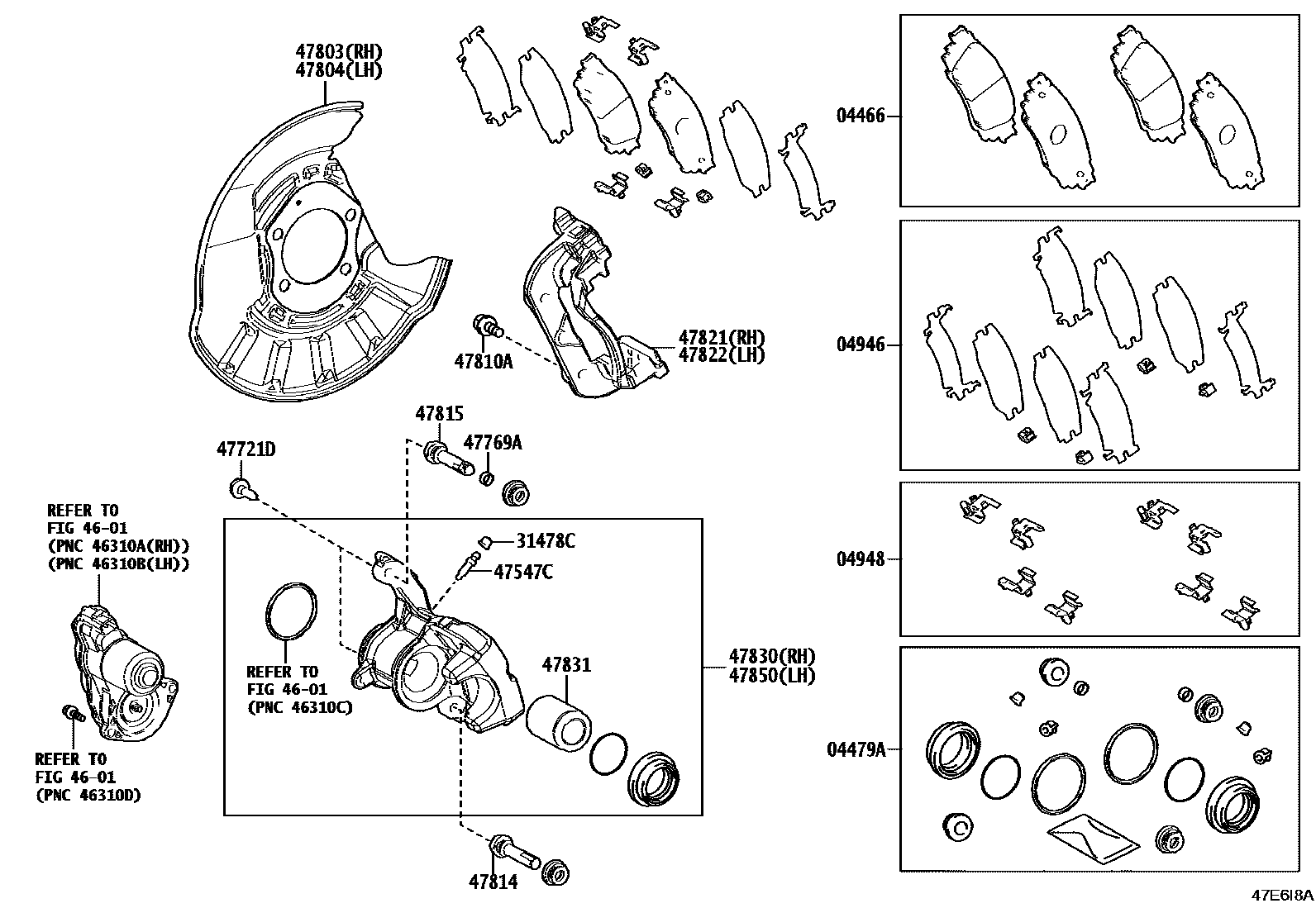 4707 — REAR DISC BRAKE CALIPER & DUST COVER