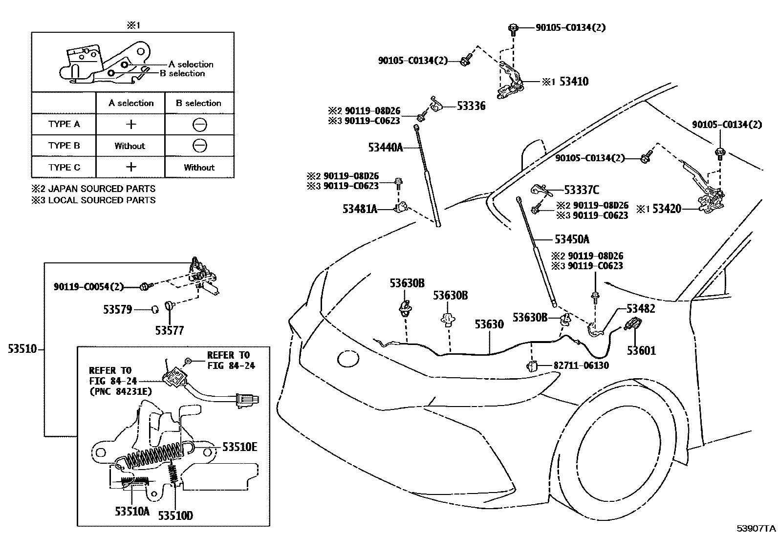 5303 — HOOD LOCK & HINGE