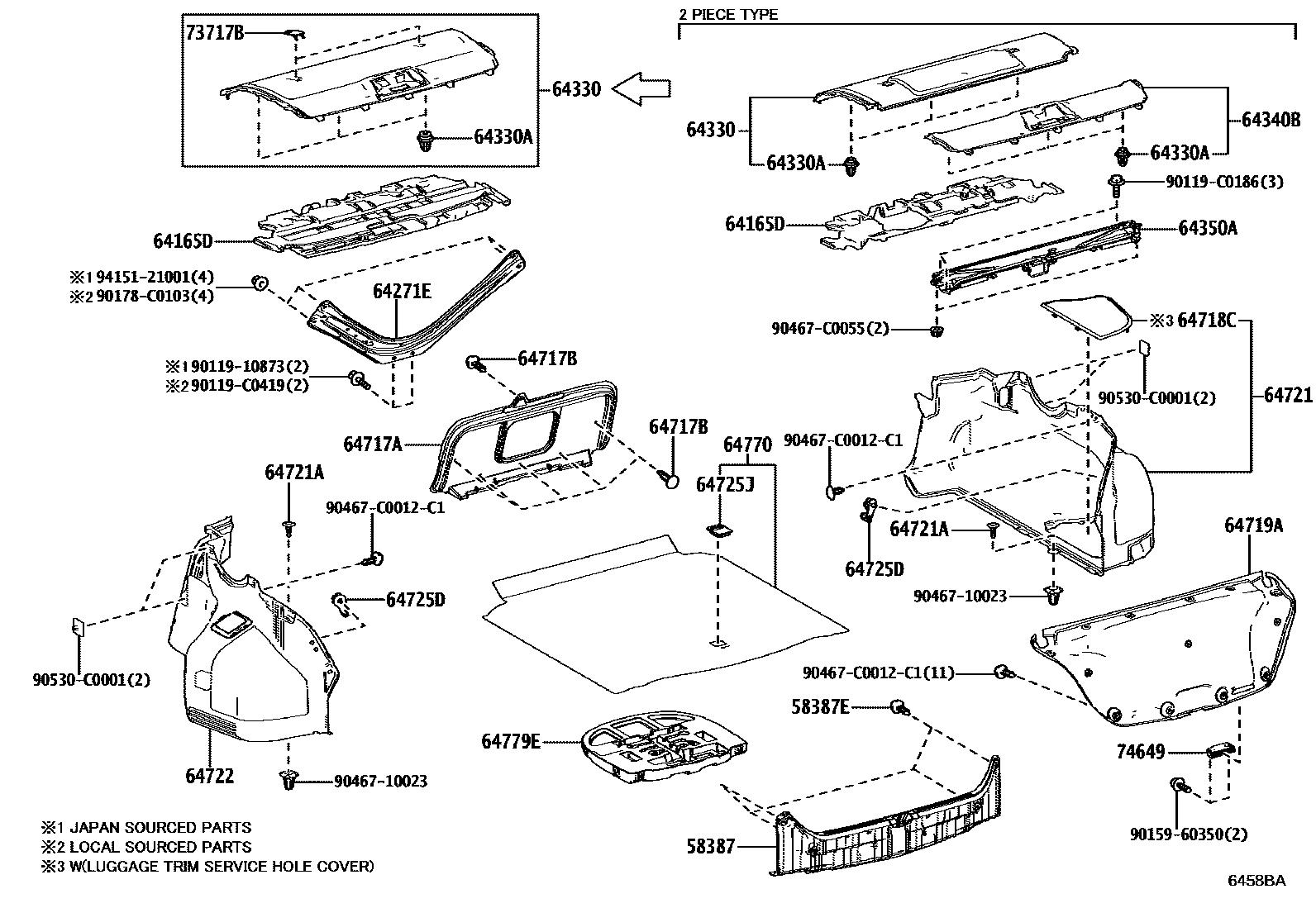 6403 — PACKAGE TRAY PANEL & LUGGAGE COMPARTMENT MAT