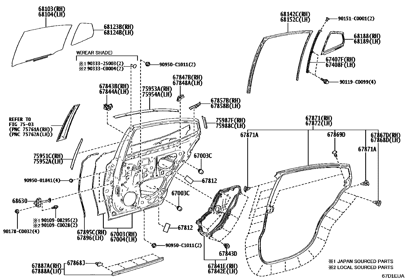 6705 — REAR DOOR PANEL & GLASS