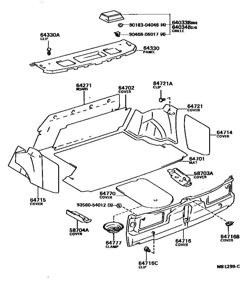 6403 — PACKAGE TRAY PANEL & LUGGAGE COMPARTMENT MAT