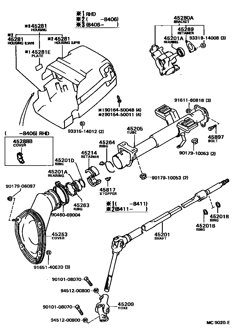 4501 — STEERING COLUMN & SHAFT