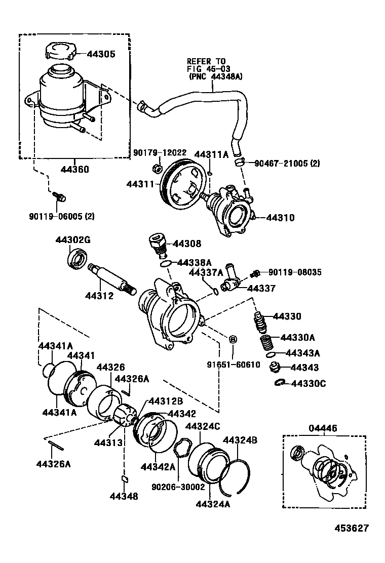 4502 — VANE PUMP & RESERVOIR (POWER STEERING)