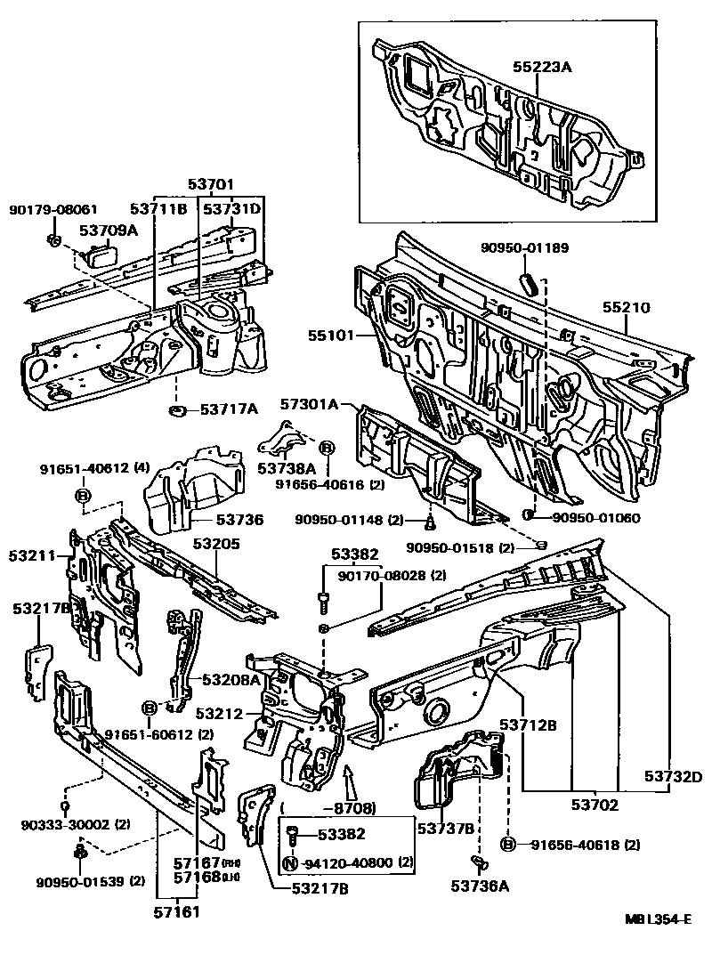 5304 — FRONT FENDER APRON & DASH PANEL