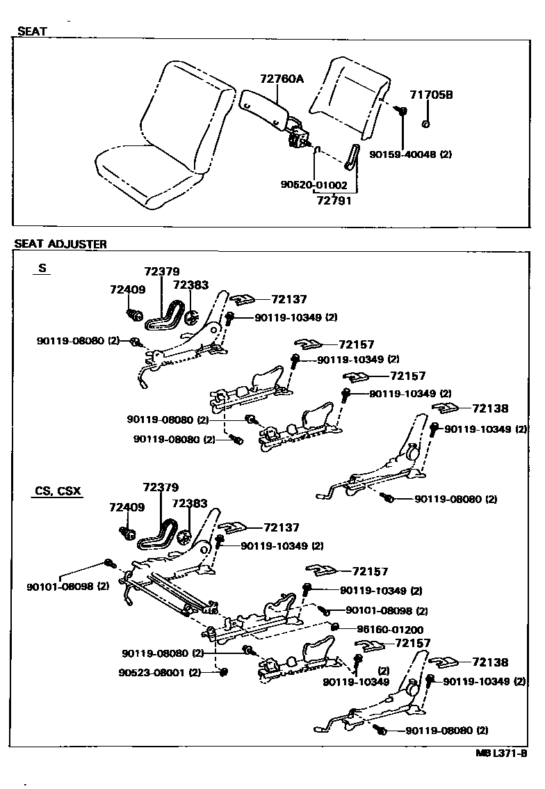 7101 — FRONT SEAT & SEAT TRACK