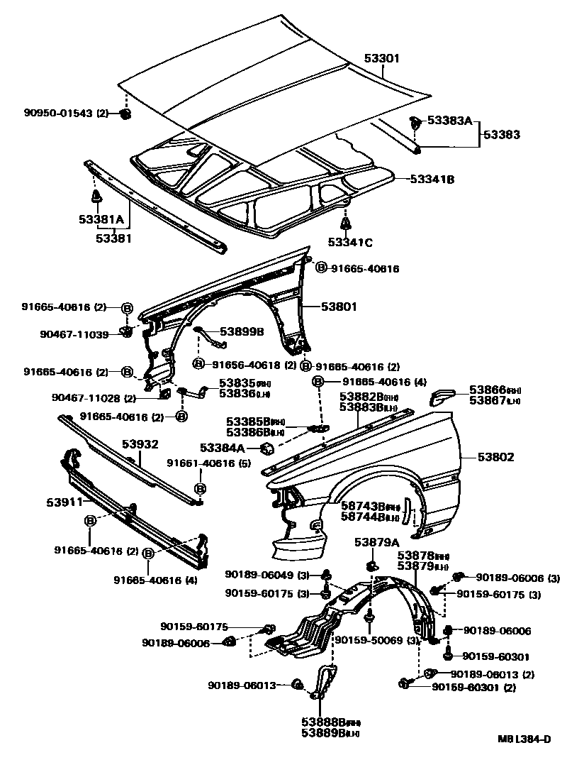 5302 — HOOD & FRONT FENDER