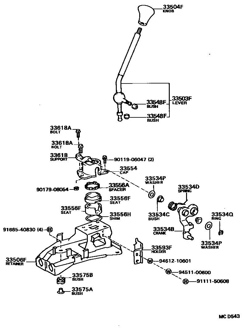 3312 — SHIFT LEVER & RETAINER