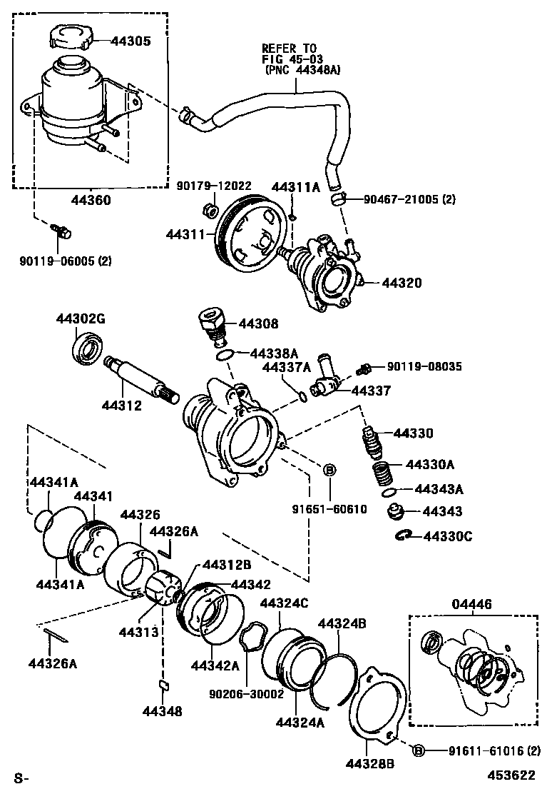 4502 — VANE PUMP & RESERVOIR (POWER STEERING)