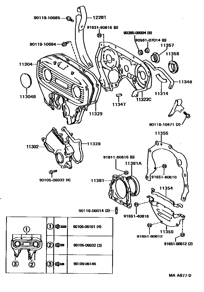 1106 — TIMING GEAR COVER & REAR END PLATE